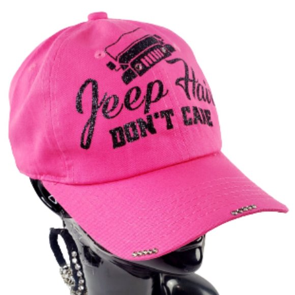 Jeep Hair Don't Care Pink Cap with Swarovski Crystals. - Picture 5 of 6